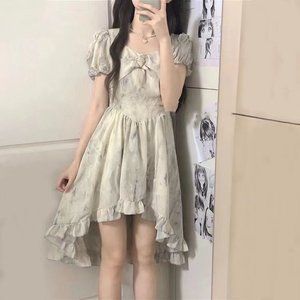 Vintage Hong Kong style floral suspender dress set women's summer thin sunscreen
